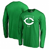 Men's Minnesota Twins Fanatics Branded Kelly Green St. Patrick's Day White Logo Long Sleeve T-Shirt,baseball caps,new era cap wholesale,wholesale hats